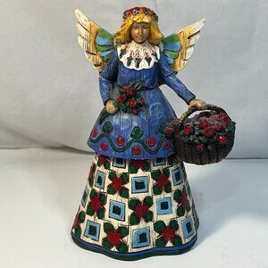 Jim Shore Angel Flowers 5 1/2" Figurine Roses 2002 Heartwood Creek Enesco